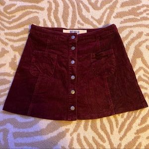 Brandy Melville Corduroy Button Miniskirt